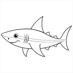 Obraz premium Shark Coloring Page for Kids