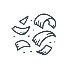 Eraser Shavings Floating on a Clean Background  