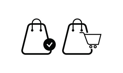 Shopping Bag Icon Set | E-commerce, Online Store, Checkout & Retail Icons