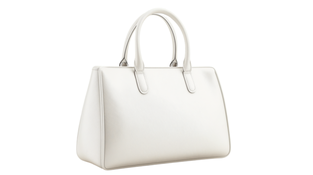 female handbag isolated on white background , transparent png , white bag - Powered by Adobe