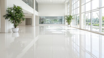 Fototapeta premium Modern minimalist white interior room design serenity space clean lines architecture