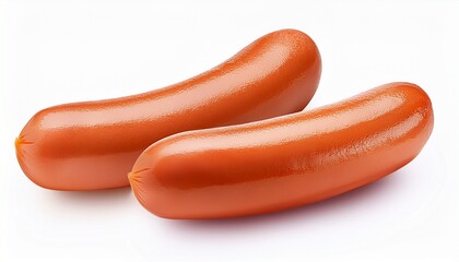 Two sausages isolated on white background