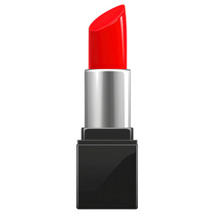 Obraz premium vibrant red lipstick with sleek black and silver casing, perfect for adding bold touch to any makeup look. lipstick smooth texture and striking color make it must have beauty accessory