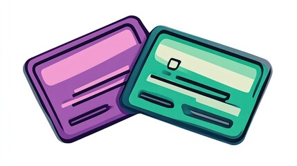Credit Cards Illustration Modern Payment Methods for Financial Transactions and Purchases