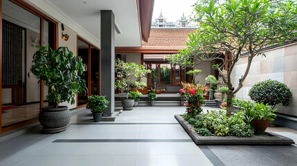 Tranquil Indonesian Courtyard Garden