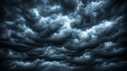 Dense, ominous storm clouds blanket the sky.