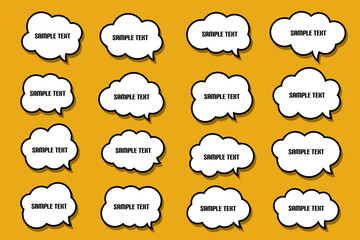 Set of vector speech bubble labels. Retro color special offer design elements, chat emblem, black callout