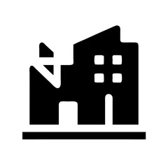 Obraz premium Icon of a damaged building to signify destruction or disrepair