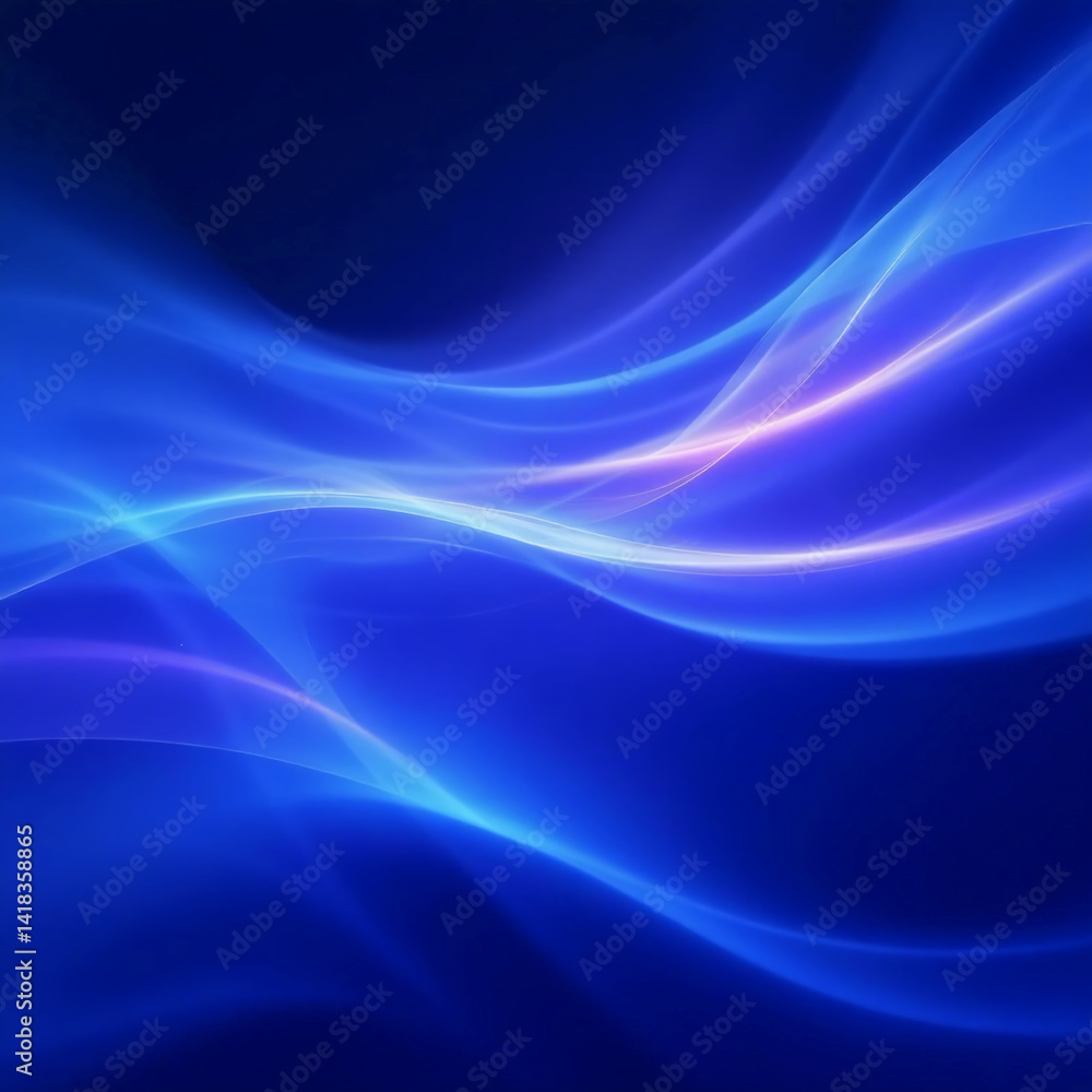 Aufkleber soft, flowing waves of blue and violet light create a mesmerizing display in an abstract digital env