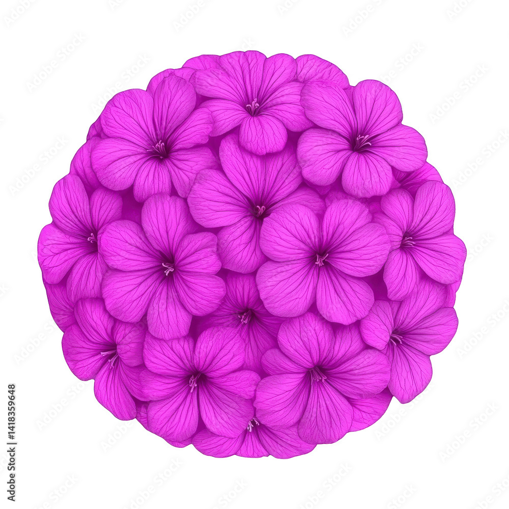 Poster vibrant cluster of purple flowers forms perfect circular arrangement, showcasing their delicate peta