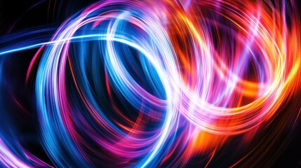 Obraz premium Abstract light painting featuring vibrant swirls and dynamic motion blur.