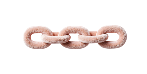 Plush Chain isolated on white background. 3d design element.
