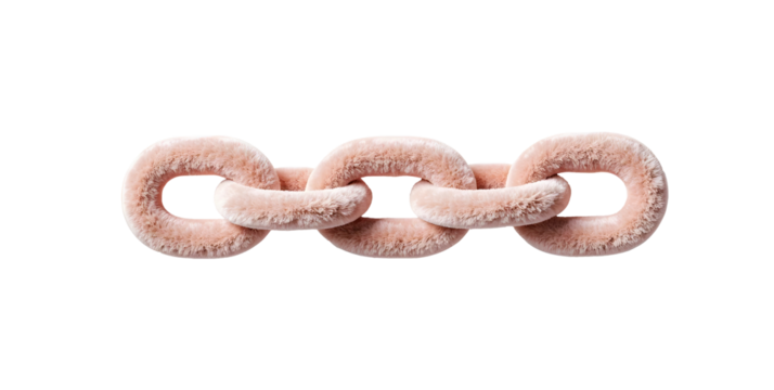 Plush Chain isolated on white background. 3d design element.
