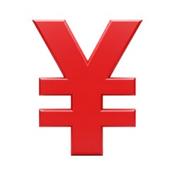 Fototapeta premium 3d red yen currency symbol isolated on white background
