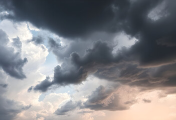 Fototapeta premium group of people on a beach under a cloudy sky