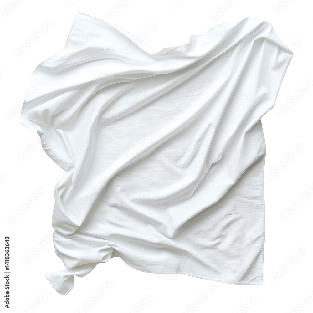 Aufkleber white fabric with soft folds and creases creates sense of movement and elegance. texture and draping