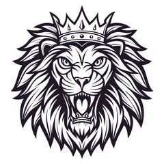Obraz premium Roaring Lion with Crown