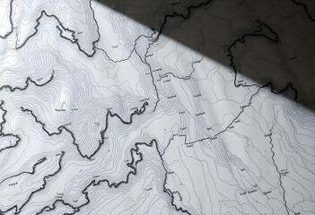 black and white photo of a map