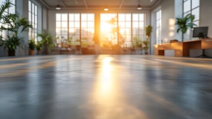 Fototapeta premium 3D rendering of stylish office layout with desks and chairs, perfect for coworking spaces, business presentations, or interior design mockups 