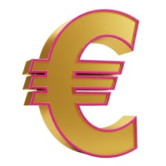 Obraz premium 3d euro currency symbol 3d rendering isolated on white background