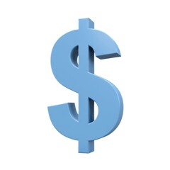 Obraz premium 3d dollar sign on white background isolated on white background