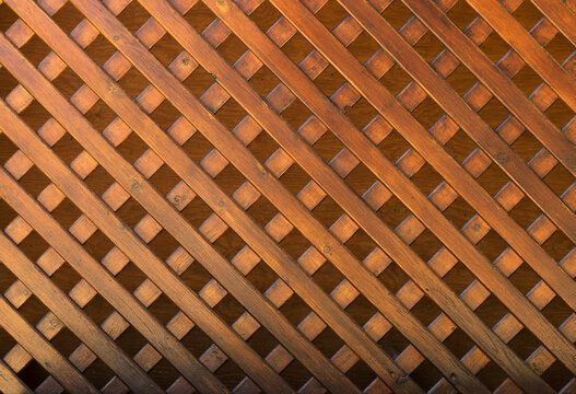 Diamond grid wood, texture, brown pine diagonal boards fence background