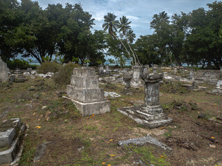 Old french cemetery of Mellon family, 18-19th century, L'Union Estate Plantation, La Digue Island, Seychelles