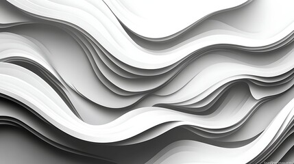 Abstract White Layered Waves, Abstract white layered waves create a flowing, serene pattern