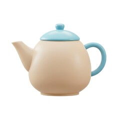Fototapeta premium 3d ceramic teapot on white background isolated on white background