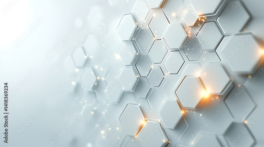 Poster futuristic hexagonal abstract background