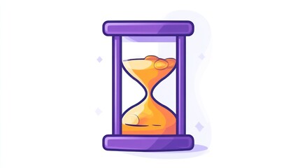 Time Passing A Vibrant Hourglass Illustration with Golden Sand Flowing Through Its Neck Ideal