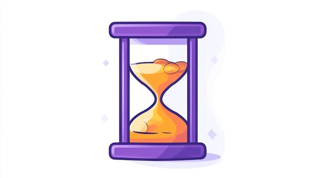 Time Passing A Vibrant Hourglass Illustration with Golden Sand Flowing Through Its Neck Ideal