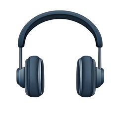 pair of sleek, modern over ear headphones with dark blue finish, designed for immersive audio experiences. cushioned ear pads and adjustable headband ensure comfort during extended use