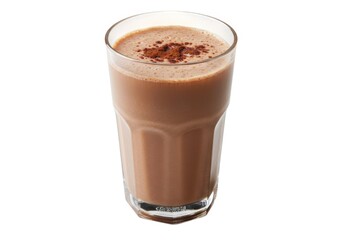 Chocolate drink in a glass isolated on white background