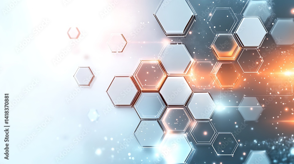 Poster futuristic hexagonal abstract background