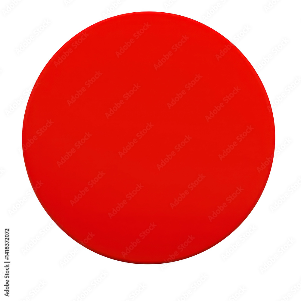 Poster vibrant red circle with smooth surface, symbolizing energy and passion, stands out against plain bac