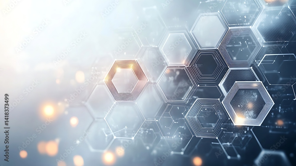 Poster futuristic hexagonal abstract background