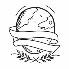 Hand Drawn Mother Earth Day Background – Artistic Tribute to Our Planet