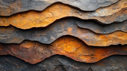Layered rock formations exhibit rich hues of earth tones.