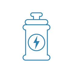 Vector Icon of a Sports Nutrition Supplement Bottle with Lightning Symbol Representing Energy Boost or Pre-Workout Drink