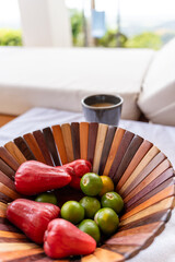 A Colorful Bowl Filled With Fresh Fruits Set Against a Lively and Bright Background