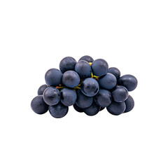 bunch of fresh, ripe black grapes with smooth texture and deep purple color, perfect for healthy snack or making wine. grapes are arranged in natural cluster