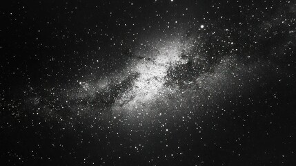 A monochrome galaxy filled with stars, depicting the vastness of space.
