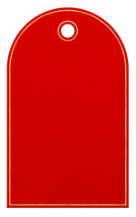 Red Blank Tag with Gold Border