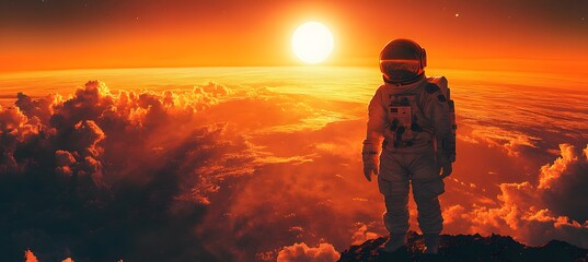 Fototapeta premium Stylized space art celebrating Yuri Gagarin’s historic flight aboard Vostok 1, featuring Earth view and retro space race inspiration 