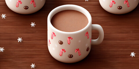 cozy hot chocolate candy canes cute wallpaper