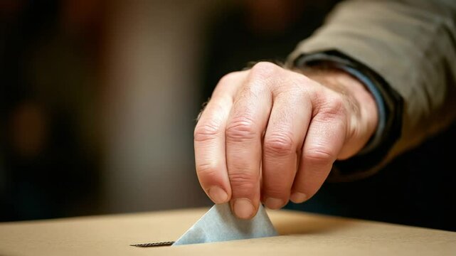 Close up of Individual Casting Their Vote in Local Election Generative AI