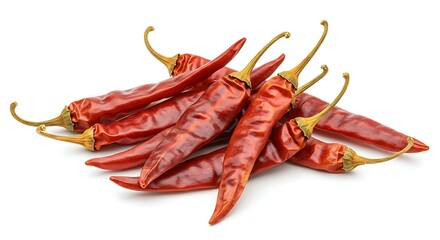 Dried red chili peppers isolated. Mexican food