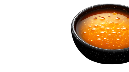 A bowl of golden liquid with bubbles perfect for culinary and beverage themes