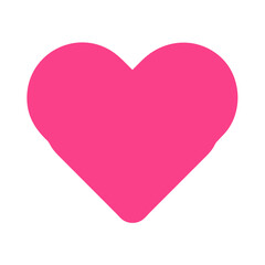Vibrant Pink Heart Shape Symbolizing Love and Affection in a Playful Design